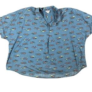 Duluth Trading Co Women's Organic Cotton Camping Print Popover Shirt Size 3X